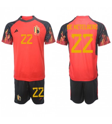 Maillot de foot Belgique Charles De Ketelaere #22 Domicile enfant Monde 2022 Manches Courte (+ pantalon court)